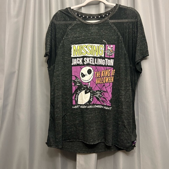 THE NIGHTMARE BEFORE CHRISTMAS Tim Burton's Tee Shirt Women's Black burnout L - Picture 1 of 4